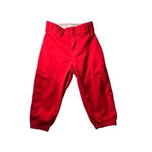 Alleson Athletic Youth Small Red Baseball Pants Elastic Cuff Excellent Condition